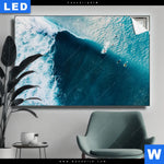Leuchtbild Surfer Welle Querformat Produktvorschau mit dem Bild Surfer Welle im Format Querformat.
