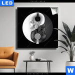 Leuchtbild Totenkopf Yin Yang Quadrat Produktvorschau mit dem Bild Totenkopf Yin Yang im Format Quadrat.