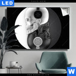Leuchtbild Totenkopf Yin Yang Querformat Produktvorschau mit dem Bild Totenkopf Yin Yang im Format Querformat.
