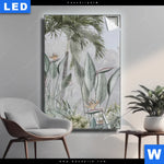 Leuchtbild Tropische Baeume Und Blaetter Hochformat Produktvorschau mit dem Bild Tropische Bäume und Blätter im Format Hochformat.