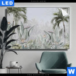 Leuchtbild Tropische Baeume Und Blaetter Querformat Produktvorschau mit dem Bild Tropische Bäume und Blätter im Format Querformat.