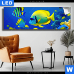 Leuchtbild Tropische Unterwasserwelt Panorama Produktvorschau mit dem Bild Tropische Unterwasserwelt im Format Panorama.
