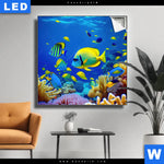 Leuchtbild Tropische Unterwasserwelt Quadrat Produktvorschau mit dem Bild Tropische Unterwasserwelt im Format Quadrat.