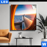 Leuchtbild Ueber Den Wolken Quadrat Produktvorschau mit dem Bild Über den Wolken im Format Quadrat.