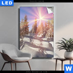 Leuchtbild Verschneiter Wald Hochformat Produktvorschau mit dem Bild Verschneiter Wald im Format Hochformat.