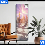 Leuchtbild Verschneiter Wald Schmal Produktvorschau mit dem Bild Verschneiter Wald im Format Schmal.