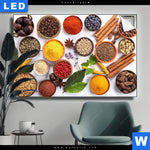 Leuchtbild Vielfaeltige Gewuerze Querformat Produktvorschau mit dem Bild Vielfältige Gewürze im Format Querformat.