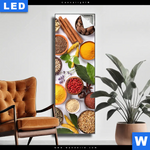 Leuchtbild Vielfaeltige Gewuerze Schmal Produktvorschau mit dem Bild Vielfältige Gewürze im Format Schmal.