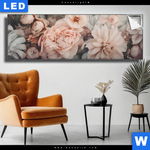 Leuchtbild Vintage Blueten Im Retro Stil Panorama Produktvorschau mit dem Bild Vintage Blüten im Retro-Stil im Format Panorama.