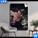 Leuchtbild Vintage Blumen Hochformat Produktvorschau mit dem Bild Vintage Blumen im Format Hochformat.