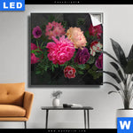 Leuchtbild Vintage Blumen No 2 Quadrat Produktvorschau mit dem Bild Vintage Blumen No. 2 im Format Quadrat.