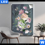 Leuchtbild Vintage Blumen No 3 Hochformat Produktvorschau mit dem Bild Vintage Blumen No. 3 im Format Hochformat.