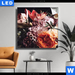Leuchtbild Vintage Blumenstrauss Quadrat Produktvorschau mit dem Bild Vintage Blumenstrauß im Format Quadrat.