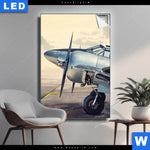 Leuchtbild Vintage Flugzeug Hochformat Produktvorschau mit dem Bild Vintage Flugzeug im Format Hochformat.