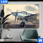 Leuchtbild Vintage Flugzeug Querformat Produktvorschau mit dem Bild Vintage Flugzeug im Format Querformat.