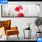 Leuchtbild Vintage Klatschmohn Panorama Produktvorschau mit dem Bild Vintage Klatschmohn im Format Panorama.