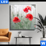 Leuchtbild Vintage Klatschmohn Quadrat Produktvorschau mit dem Bild Vintage Klatschmohn im Format Quadrat.