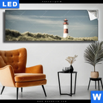 Leuchtbild Vintage Leuchtturm Panorama Produktvorschau mit dem Bild Vintage Leuchtturm im Format Panorama.