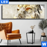 Leuchtbild Vintage Loewe Panorama Produktvorschau mit dem Bild Vintage Löwe im Format Panorama.