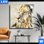 Leuchtbild Vintage Loewe Quadrat Produktvorschau mit dem Bild Vintage Löwe im Format Quadrat.