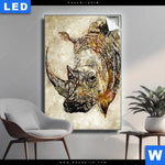 Leuchtbild Vintage Nashorn Hochformat Produktvorschau mit dem Bild Vintage Nashorn im Format Hochformat.