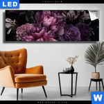 Leuchtbild Vintage Pfingstrosen Panorama Produktvorschau mit dem Bild Vintage Pfingstrosen im Format Panorama.