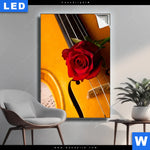 Leuchtbild Violine Rose Hochformat Produktvorschau mit dem Bild Violine & Rose im Format Hochformat.