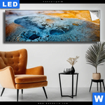 Leuchtbild Vulkan Island Panorama Produktvorschau mit dem Bild Vulkan Island im Format Panorama.