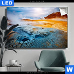 Leuchtbild Vulkan Island Querformat Produktvorschau mit dem Bild Vulkan Island im Format Querformat.