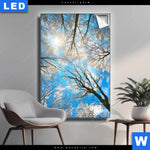 Leuchtbild Wald Im Winter Hochformat Produktvorschau mit dem Bild Wald im Winter im Format Hochformat.