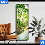 Leuchtbild Wald Mit Bach Schmal Produktvorschau mit dem Bild Wald mit Bach im Format Schmal.