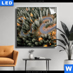 Leuchtbild Wald Strasse Von Oben Quadrat Produktvorschau mit dem Bild Wald & Straße von oben im Format Quadrat.