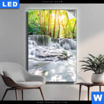 Leuchtbild Wald Wasserfall No 1 Hochformat Produktvorschau mit dem Bild Wald & Wasserfall No. 1 im Format Hochformat.