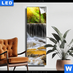 Leuchtbild Wald Wasserfall No 2 Schmal Produktvorschau mit dem Bild Wald & Wasserfall No. 2 im Format Schmal.