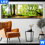 Leuchtbild Waldpanorama Panorama Produktvorschau mit dem Bild Waldpanorama im Format Panorama.