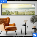 Leuchtbild Weg Zum Strand Panorama Produktvorschau mit dem Bild Weg zum Strand im Format Panorama.