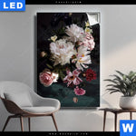 Leuchtbild Weisse Pfingstrosen Hochformat Produktvorschau mit dem Bild Weiße Pfingstrosen im Format Hochformat.