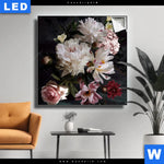 Leuchtbild Weisse Pfingstrosen Quadrat Produktvorschau mit dem Bild Weiße Pfingstrosen im Format Quadrat.