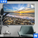 Leuchtbild Wellen Des Meeres Querformat Produktvorschau mit dem Bild Wellen des Meeres im Format Querformat.