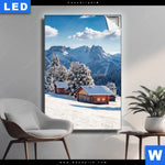 Leuchtbild Winteridylle In Den Bergen Hochformat Produktvorschau mit dem Bild Winteridylle in den Bergen im Format Hochformat.