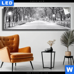 Leuchtbild Wintermorgen Im Central Park Panorama Produktvorschau mit dem Bild Wintermorgen im Central Park im Format Panorama.