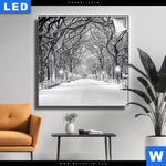 Leuchtbild Wintermorgen Im Central Park Quadrat Produktvorschau mit dem Bild Wintermorgen im Central Park im Format Quadrat.