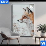 Leuchtbild Winterstille Der Fuchs Hochformat Produktvorschau mit dem Bild Winterstille - Der Fuchs im Format Hochformat.