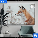Leuchtbild Winterstille Der Fuchs Querformat Produktvorschau mit dem Bild Winterstille - Der Fuchs im Format Querformat.