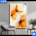 Leuchtbild Zarte Blueten In Orange Hochformat Produktvorschau mit dem Bild Zarte Blüten in Orange im Format Hochformat.