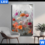 Leuchtbild Zarte Mohnblumen Im Wind Hochformat Produktvorschau mit dem Bild Zarte Mohnblumen im Wind im Format Hochformat.