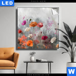 Leuchtbild Zarte Mohnblumen Im Wind Quadrat Produktvorschau mit dem Bild Zarte Mohnblumen im Wind im Format Quadrat.