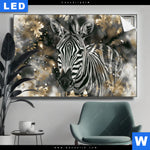 Leuchtbild Zebra Eleganz In Streifen Querformat Produktvorschau mit dem Bild Zebra - Eleganz in Streifen im Format Querformat.