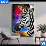 Leuchtbild Zebra Pop Art No 1 Hochformat Produktvorschau mit dem Bild Zebra Pop Art No.1 im Format Hochformat.