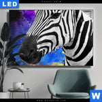 Leuchtbild Zebra Pop Art No 1 Querformat Produktvorschau mit dem Bild Zebra Pop Art No.1 im Format Querformat.